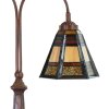 LumiLamp 5LL-6366 Lámpara de mesa Tiffany vidrio marrón 48x19x64 cm E27
