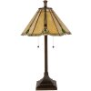 LumiLamp Lámpara de mesa Tiffany Ø40x67 cm Vidrio Marrón Beige Poliresina Casquillo E27