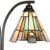 LumiLamp 5LL-6368 Lámpara de mesa Tiffany marrón azul 48x19x57cm E27 2x60W