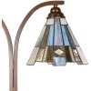 LumiLamp 5LL-6368 Lámpara de mesa Tiffany marrón azul 48x19x57cm E27 2x60W