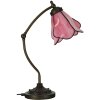 LumiLamp 5LL-6369 Lámpara de mesa Tiffany rosa marrón 26x19x50cm E14