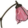 LumiLamp 5LL-6369 Lámpara de mesa Tiffany rosa marrón 26x19x50cm E14