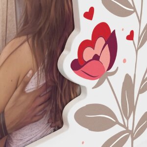 ZEP Marco de madera Giselle Flores Corazón Blanco...