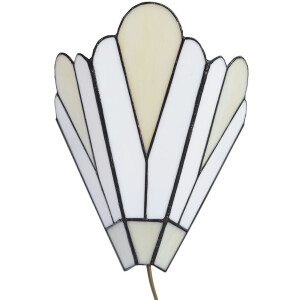 LumiLamp 5LL-6365 Aplique Tiffany Blanco Beige 20x10x29cm...