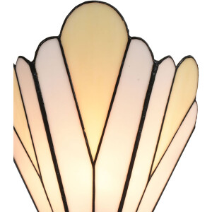 LumiLamp 5LL-6365 Aplique Tiffany Blanco Beige 20x10x29cm E14 Cristal Metal