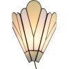 LumiLamp 5LL-6365 Aplique Tiffany Blanco Beige 20x10x29cm E14 Cristal Metal
