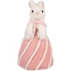 Clayre & Eef Conejo Decorativo Blanco Rosa Estilo Campestre Ø 12x21 cm
