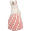 Clayre & Eef Conejo Decorativo Blanco Rosa Estilo Campestre Ø 12x21 cm