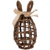Clayre & Eef conejo decorativo ratán natural marrón 16x16x31 cm estilo country