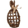Clayre & Eef conejo decorativo ratán natural marrón 16x16x31 cm estilo country