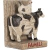 Clayre & Eef Juego Sujetalibros Vacas Estilo Campestre Marrón Negro 2 piezas Poliresina
