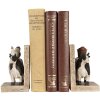 Clayre & Eef Juego Sujetalibros Vacas Estilo Campestre Marrón Negro 2 piezas Poliresina