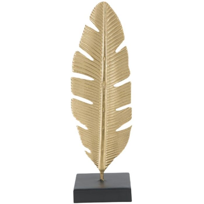 Mauro Ferretti escultura decorativa Hoja Glam Oro Negro 10x10x34 cm