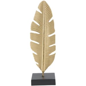 Mauro Ferretti escultura decorativa Hoja Glam Oro Negro...