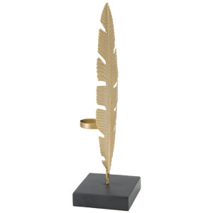 Mauro Ferretti escultura decorativa Hoja Glam Oro Negro...