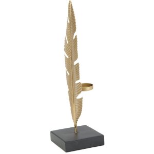 Mauro Ferretti escultura decorativa Hoja Glam Oro Negro 10x10x34 cm
