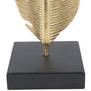 Mauro Ferretti escultura decorativa Hoja Glam Oro Negro 10x10x34 cm