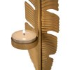 Mauro Ferretti escultura decorativa Hoja Glam Oro Negro 10x10x34 cm