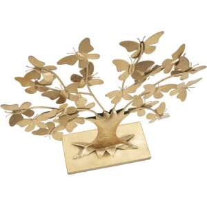 Mauro Ferretti decoración árbol de la vida con mariposas 31x8x30 cm color oro