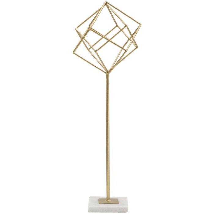 Mauro Ferretti escultura Cubo 16x18x52,5 cm dorado-blanco