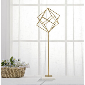 Mauro Ferretti escultura Cubo 16x18x52,5 cm dorado-blanco