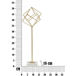 Mauro Ferretti escultura Cubo 16x18x52,5 cm dorado-blanco