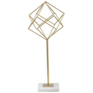 Mauro Ferretti escultura Cubo 16x18x41,5 cm dorado-blanco