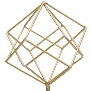 Mauro Ferretti escultura Cubo 16x18x41,5 cm dorado-blanco