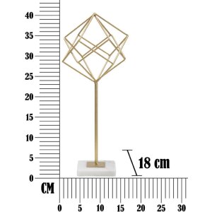 Mauro Ferretti escultura Cubo 16x18x41,5 cm dorado-blanco