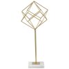 Mauro Ferretti escultura Cubo 16x18x41,5 cm dorado-blanco