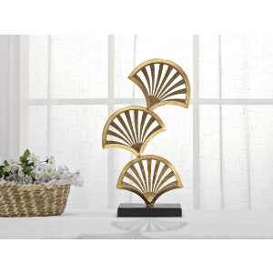 Mauro Ferretti escultura Triple Hoja 23,5x10x44 cm oro-negro