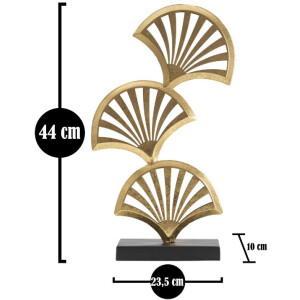 Mauro Ferretti escultura Triple Hoja 23,5x10x44 cm oro-negro