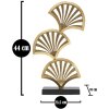 Mauro Ferretti escultura Triple Hoja 23,5x10x44 cm oro-negro