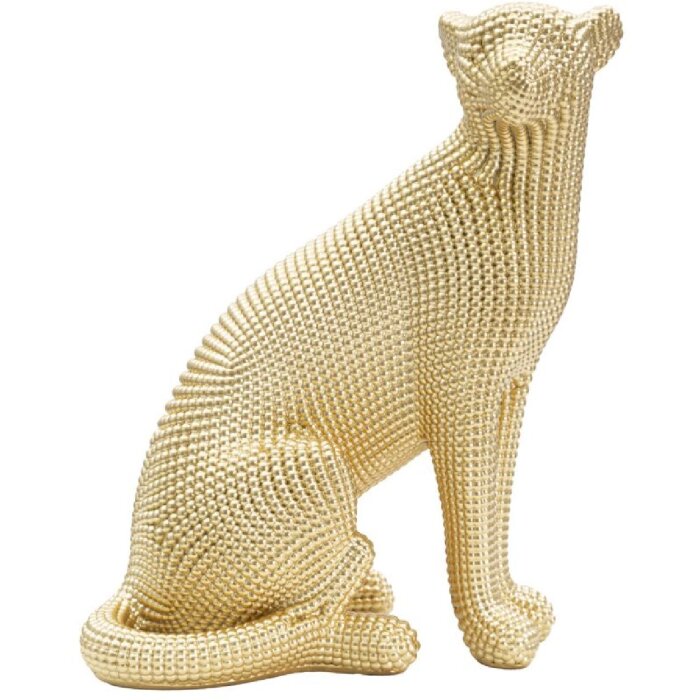 Mauro Ferretti escultura leopardo 23x15,5x29 cm oro