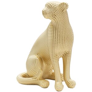 Mauro Ferretti escultura leopardo 23x15,5x29 cm oro