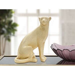 Mauro Ferretti escultura leopardo 23x15,5x29 cm oro