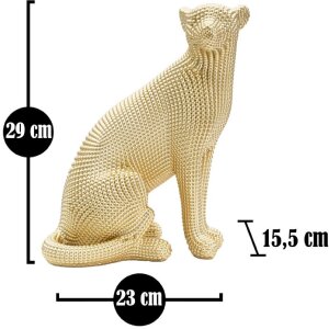 Mauro Ferretti escultura leopardo 23x15,5x29 cm oro