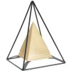 Mauro Ferretti escultura pirámide con marco de metal 15x15x21 cm oro-negro