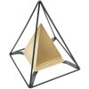Mauro Ferretti escultura pirámide con marco de metal 15x15x21 cm oro-negro