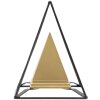 Mauro Ferretti escultura pirámide con marco de metal 15x15x21 cm oro-negro