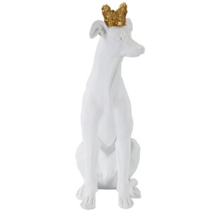 Mauro Ferretti escultura perro Dog White 20x12.5x33 cm oro blanco