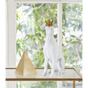 Mauro Ferretti escultura perro Dog White 20x12.5x33 cm oro blanco