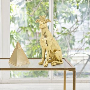 Mauro Ferretti escultura perro Dog Gold 20x12.5x33 cm oro