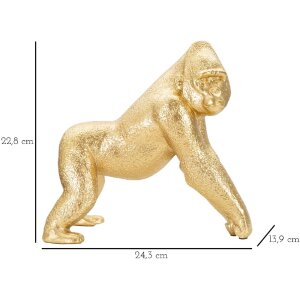 Mauro Ferretti escultura gorila 24,3x13,9x22,8 cm oro