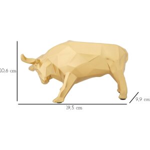 Escultura toro Mauro Ferretti 19,5x9,9x10,6 cm oro