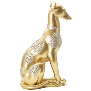 Mauro Ferretti escultura perro Sit Dog 19,8x10x29 cm oro...