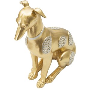 Mauro Ferretti escultura perro Sit Dog 19,8x10x29 cm oro plata