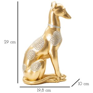 Mauro Ferretti escultura perro Sit Dog 19,8x10x29 cm oro plata