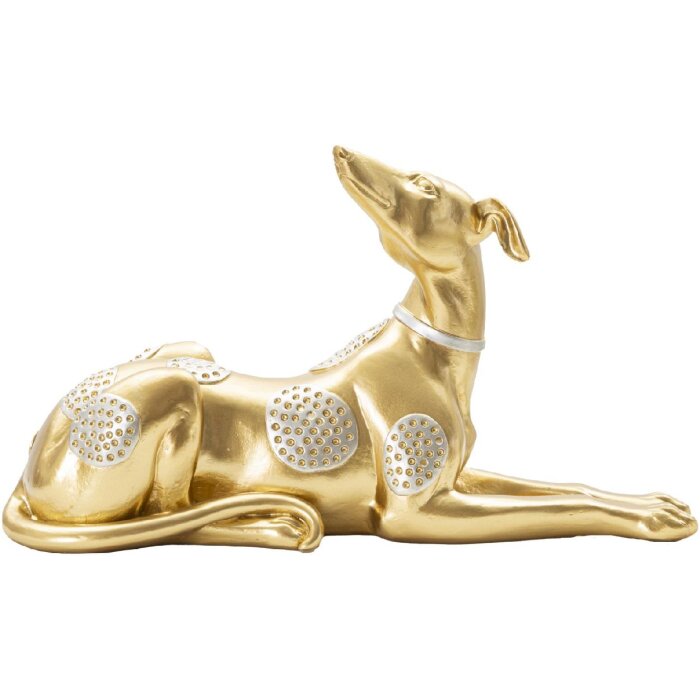 Mauro Ferretti escultura perro 32,2x9,5x18,3 cm oro plata