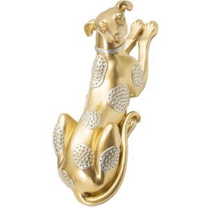Mauro Ferretti escultura perro 32,2x9,5x18,3 cm oro plata
